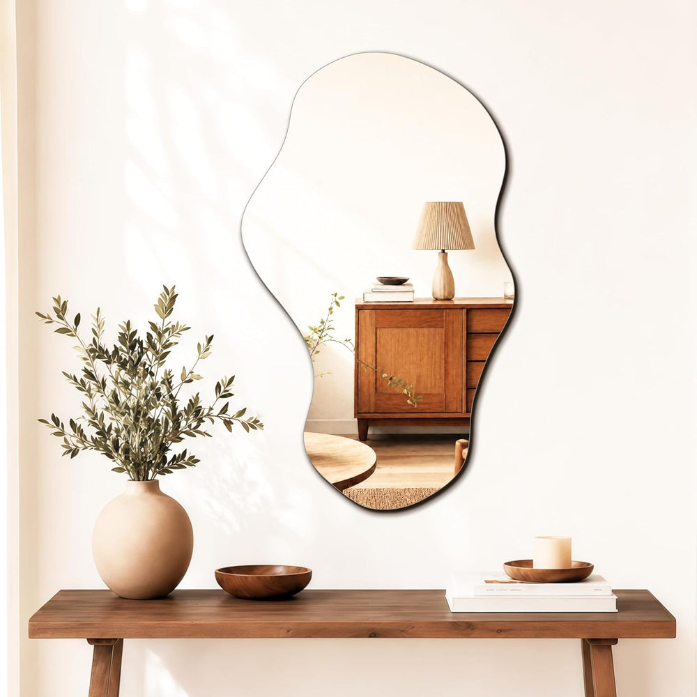PERFNIQUE Irregular Wall Mirror Asymmetrical Mirror, 34''x20.5'