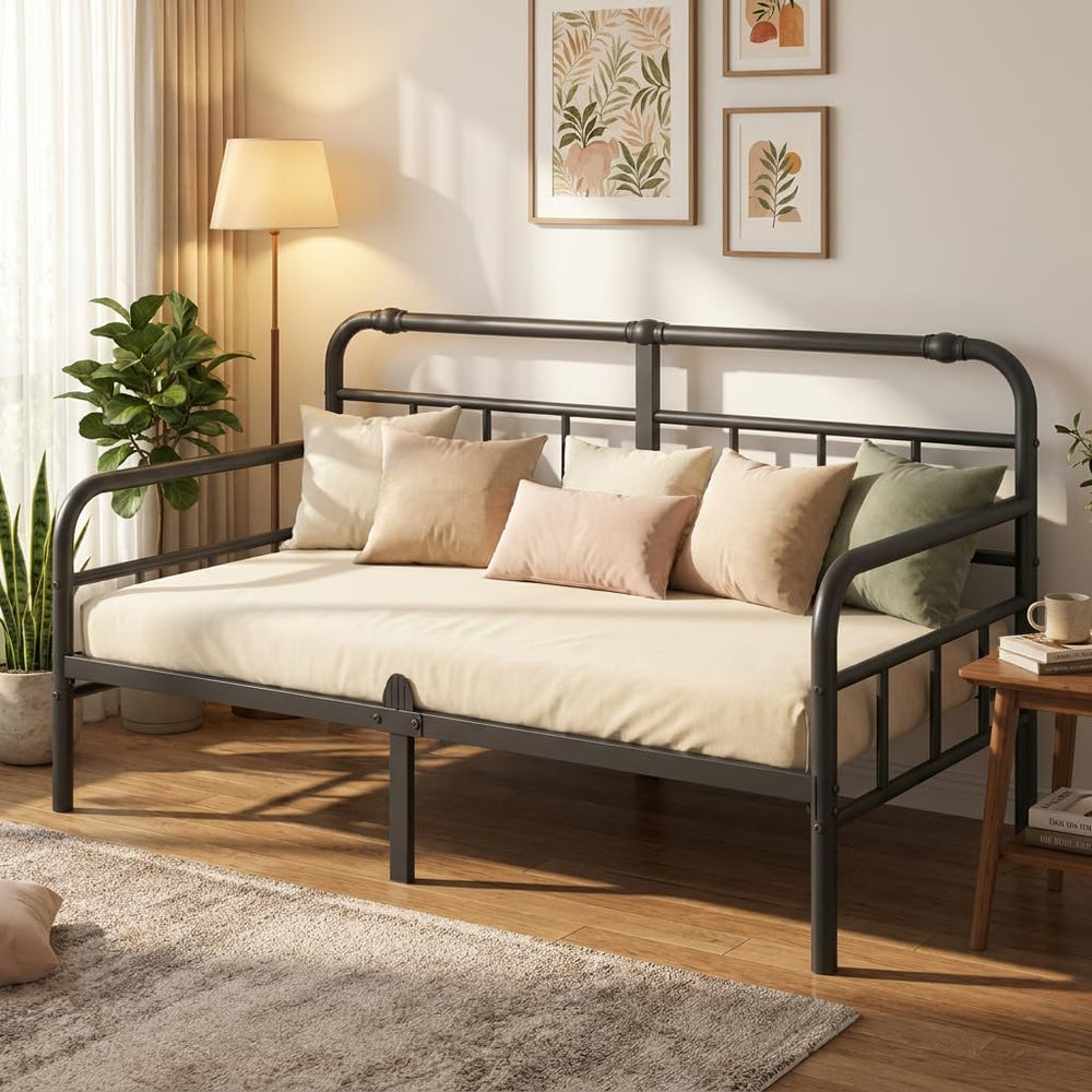 Metal Modern Twin Daybed Frame with Non‑Slip Retainer Clips