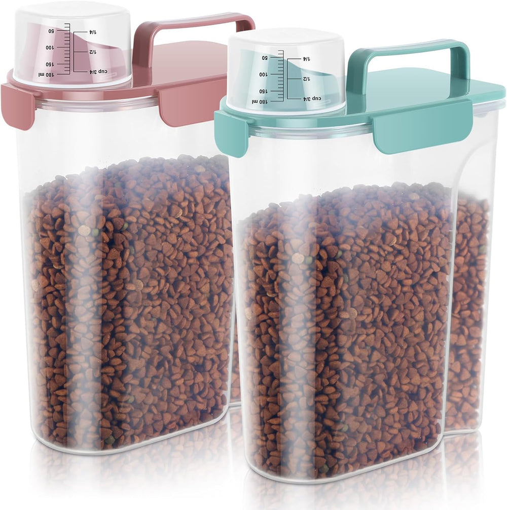 LEAWALK 5Lbs Airtight Cat Dog Food Storage Container (2pack)