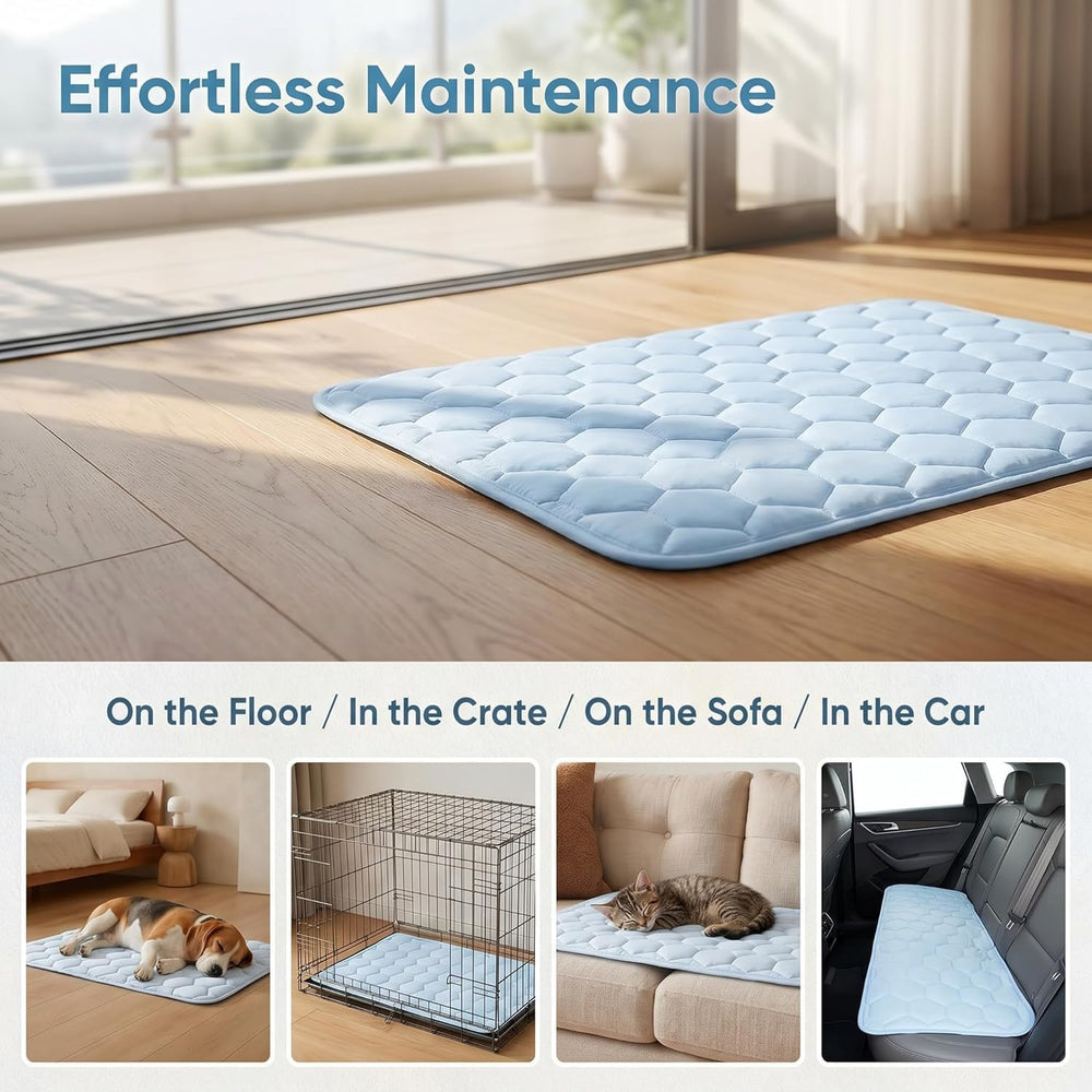 Dog Cooling Mat for Large Dogs,Washable Self Cooling Pet Pad with Non Slip Bo...