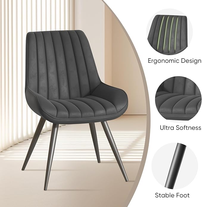 Nalupatio Modern Dining Chairs Set of 2, Comfy Dining Room Chairs with Thick ...