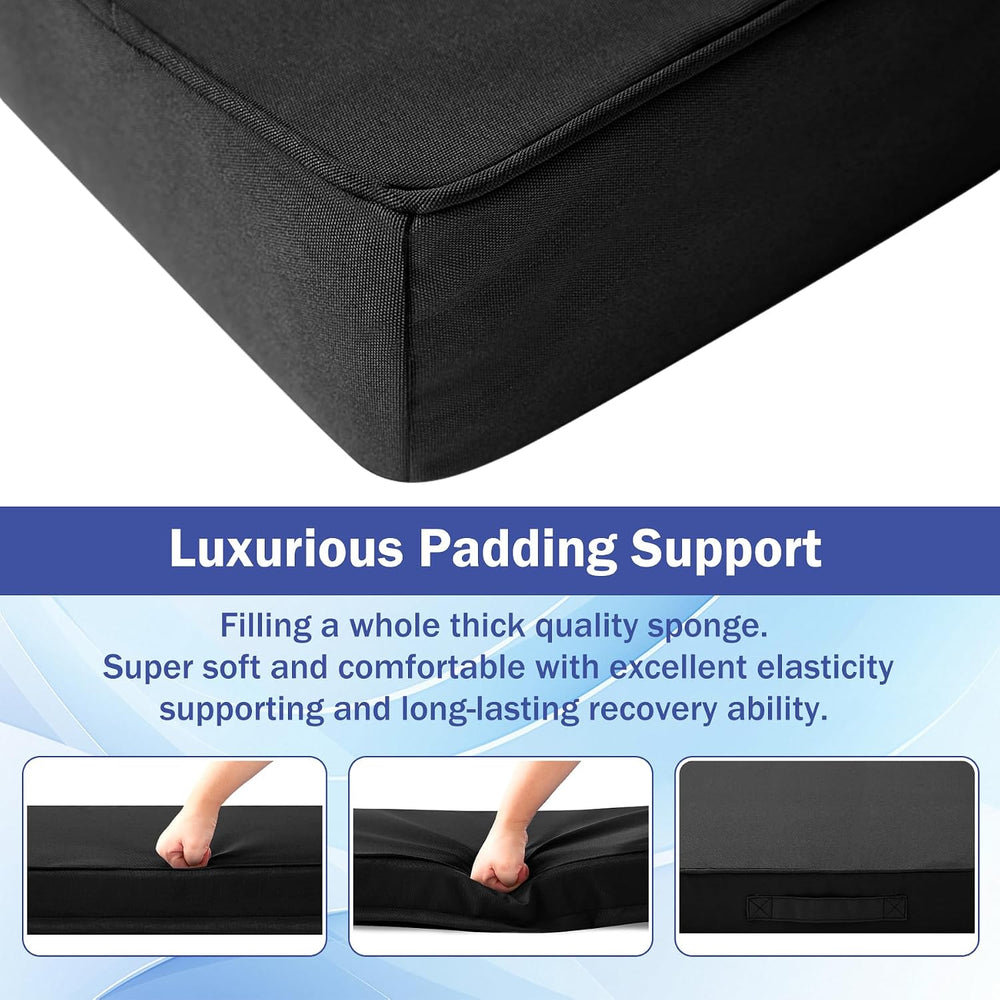 IASEAHK Patio Chair Cushions, 19" x 19" x 3" Outdoor Chair Cus...
