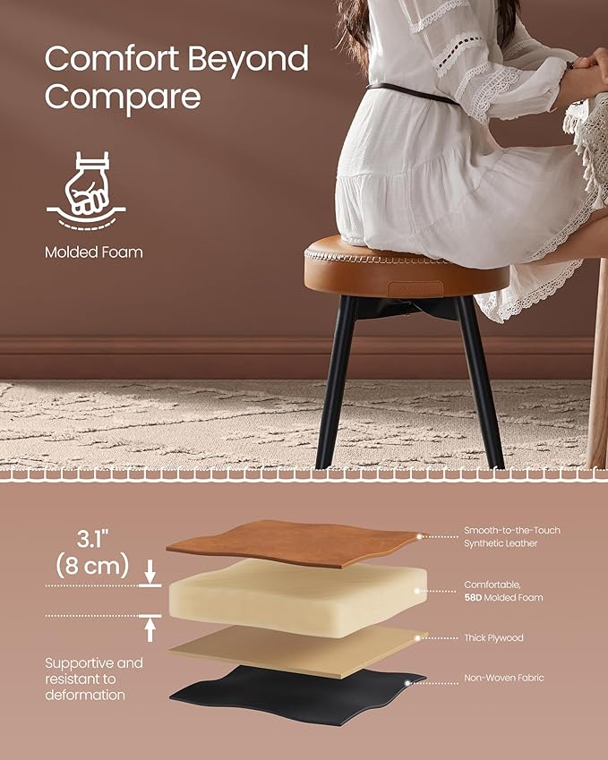 VASAGLE EKHO Collection - Dining Chairs Stools Set of 4, Upholstered Kitchen ...