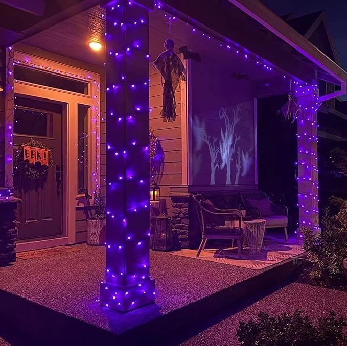 YEGUO 165ft 500 LED Halloween Lights Outdoor Waterproof, Purple String Lights...