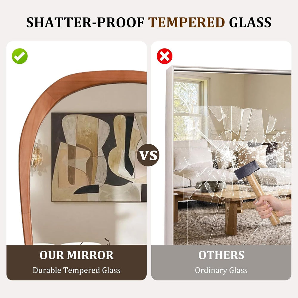 WallBeyond Asymmetrical Mirror, Irregular Mirror Full Length, Boho Wall Mirro...