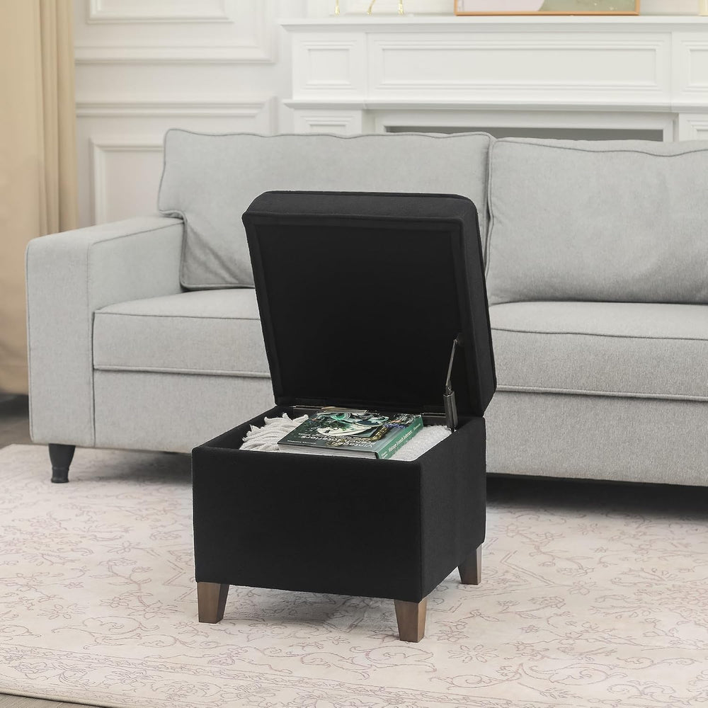 Lienen Ottoman with Storage, 17" Fabric Foot Stools Ottoman for Living R...