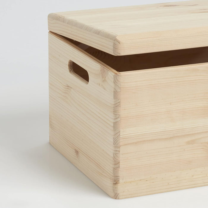 Zeller 13152 Boite multi-usage en bois de conifère avec couvercle, 40 x 30 x 24 cm