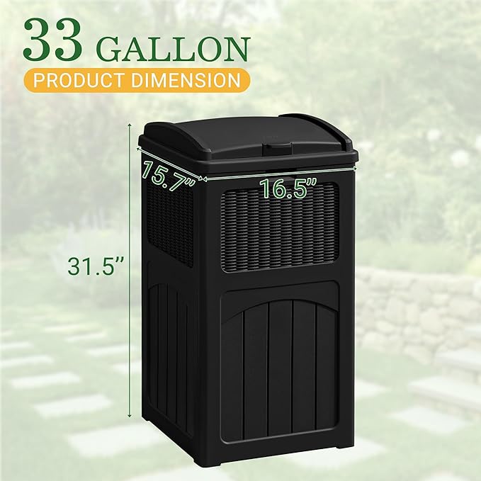 Greesum 33 Gallon Outdoor Trash Can