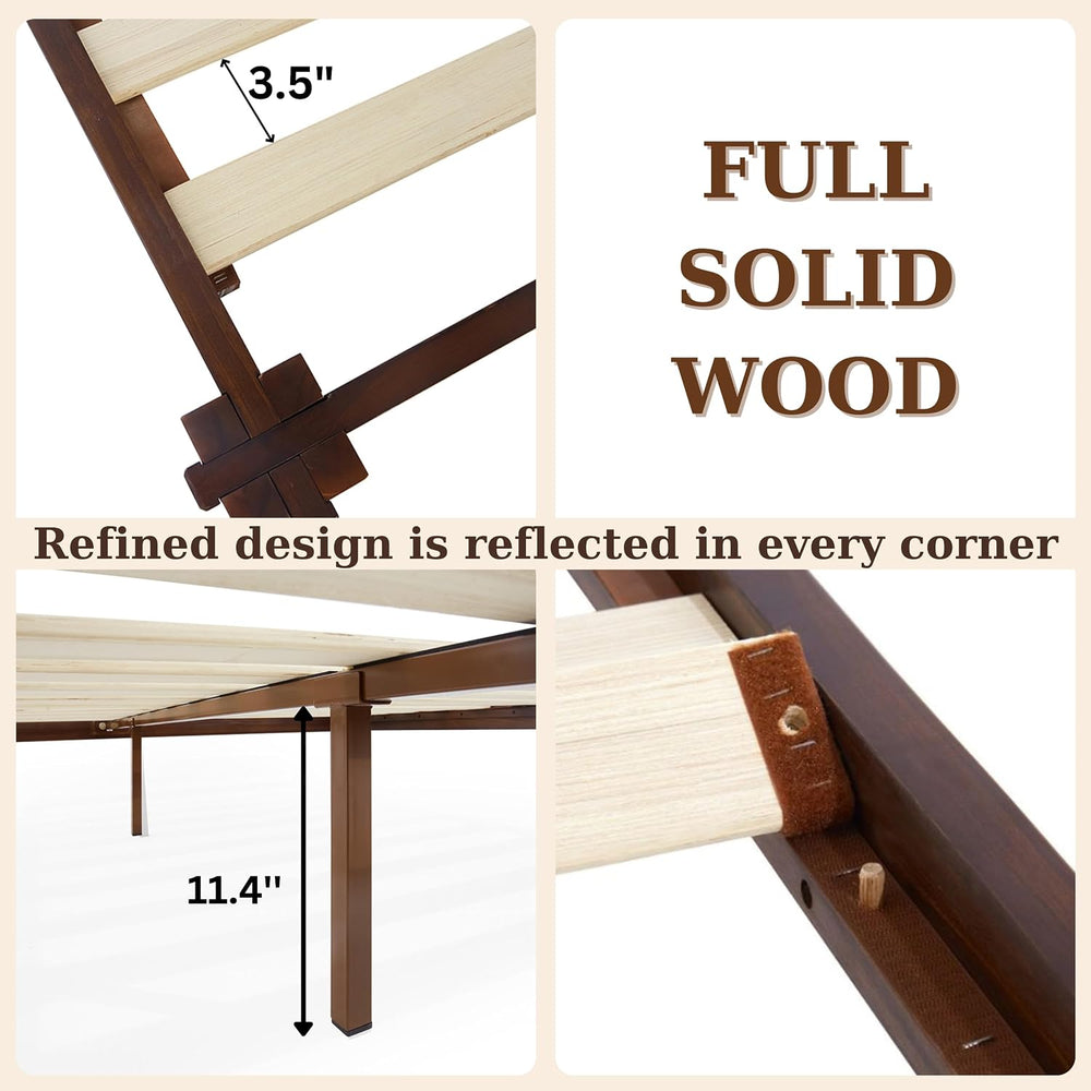 Bme Chalipa 14โ Solid Wood King Bedframe, Japanese Joinery, Walnut