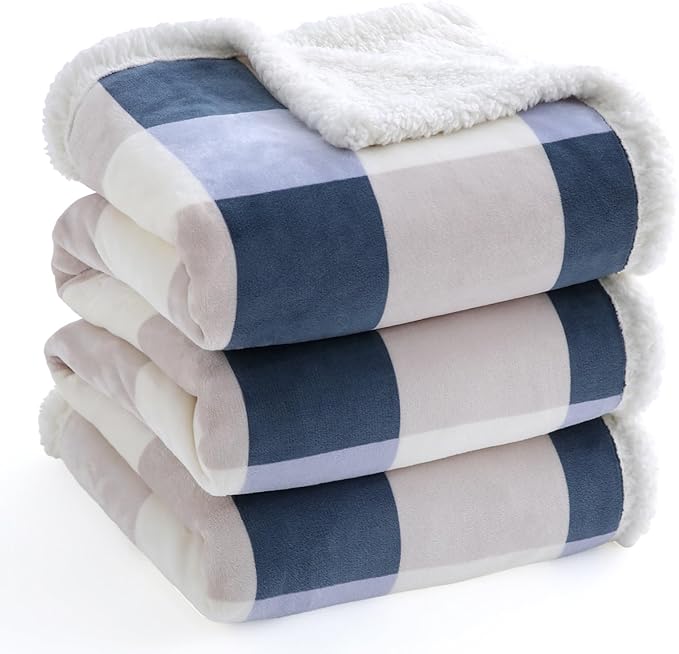 PU MEI Sherpa Throw Blanket Reversible Large Big King Size Flannel Blankets