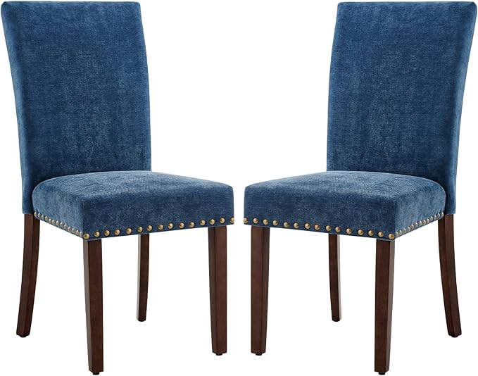 COLAMY Upholstered Parsons Dining Chairs Set of 4, Fabric Dining Room Kitchen...