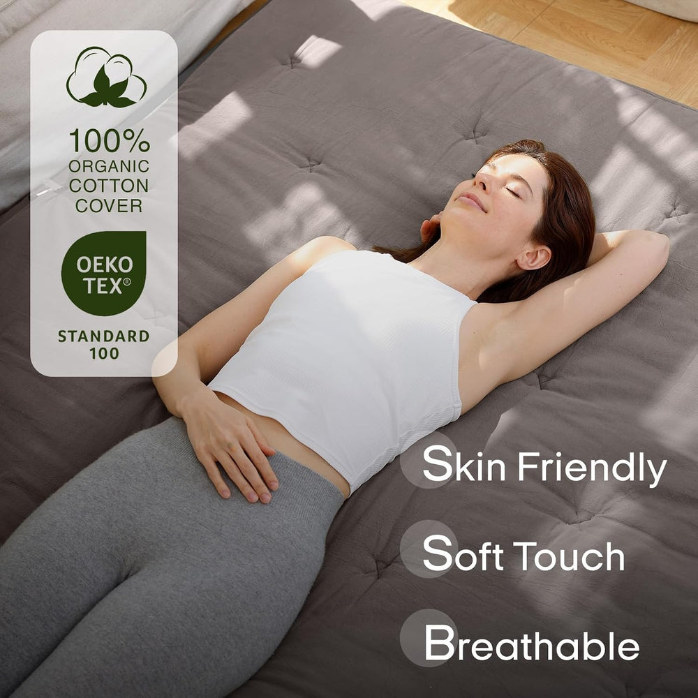 ZonLi Japanese Floor Futon Mattress 100% Cotton Cover Foldable Portable