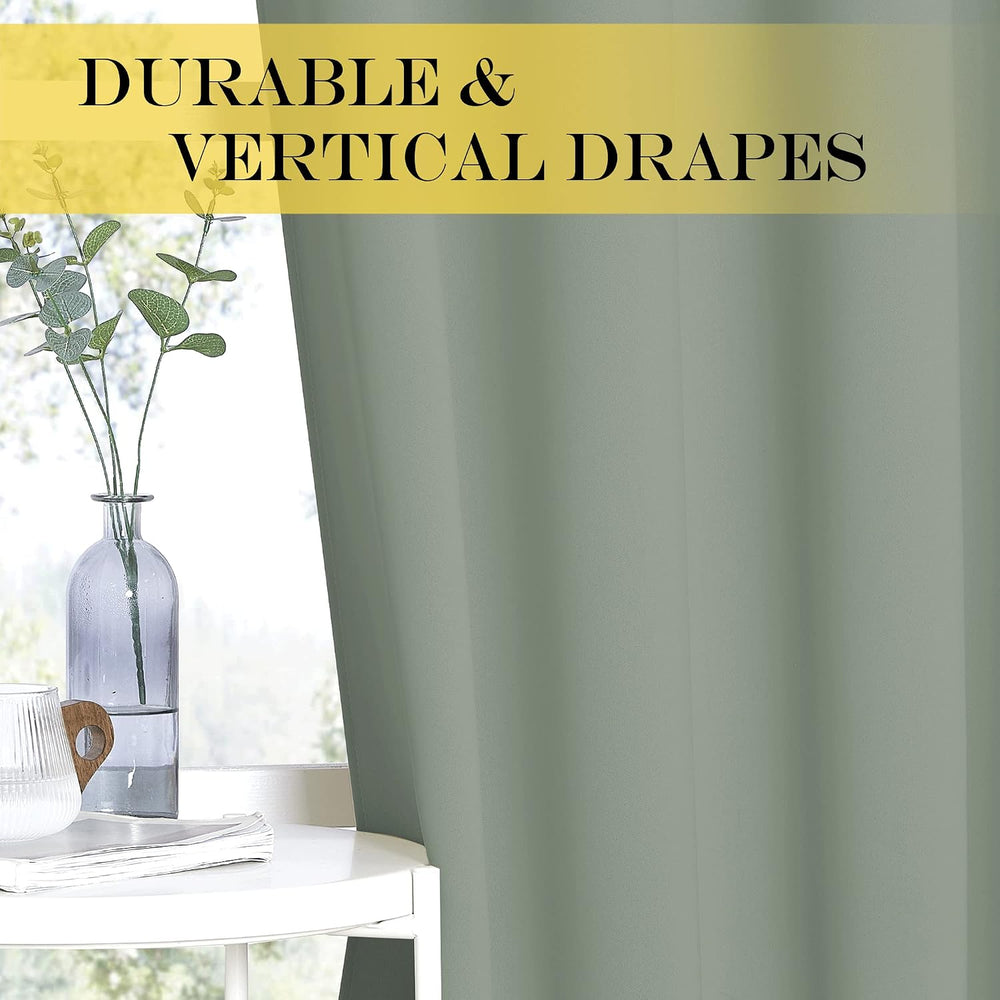 NICETOWN Blackout Sage Green Curtain for Sliding Glass Door - Grommet Thermal...