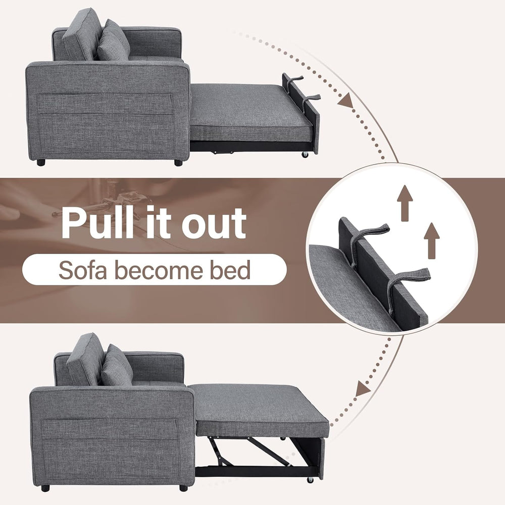 HAOMARKETS 3 in 1 Convertible Sleeper Sofa Bed, Loveseat with Pull Out Couch ...