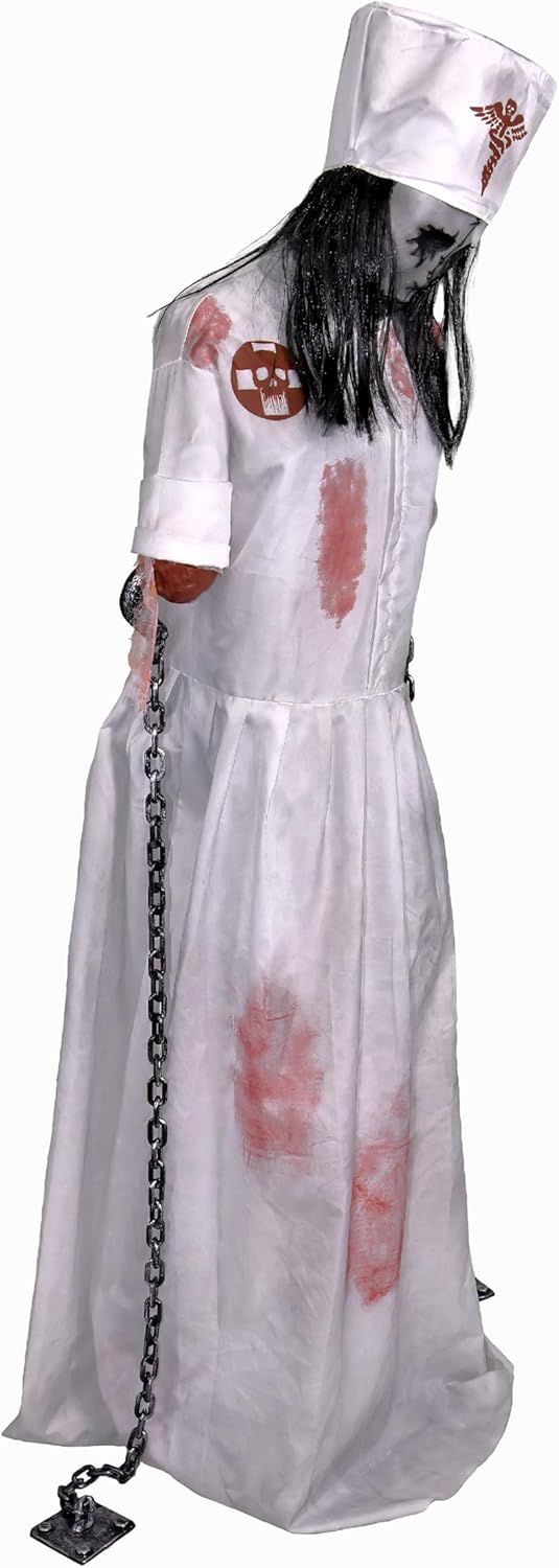 Haunted Hill Farm Life-Size 5.2-Ft Animatronic Convulsing Nurse by Tekky Hall...