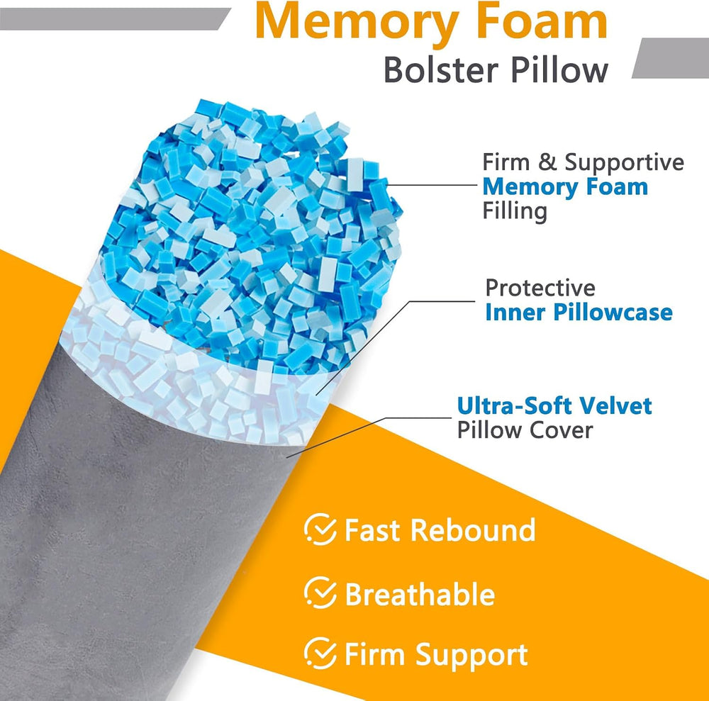 Body Pillow, Memory Foam Body Pillows for Adults Sleeping, Decorative Bolster...