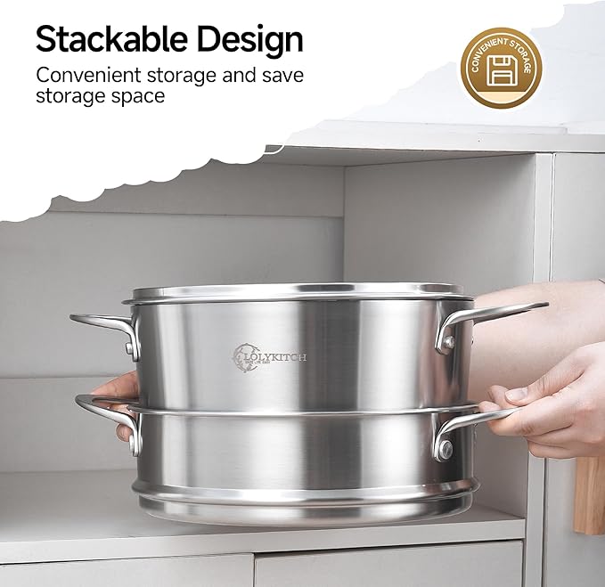 LOLYKITCH 5 Quart Stainless Steel Steamer Pot