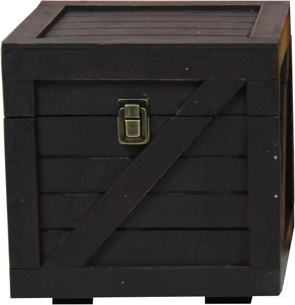 Vintiquewise Stackable Wooden Cargo Crate Style Storage Chest (Black)
