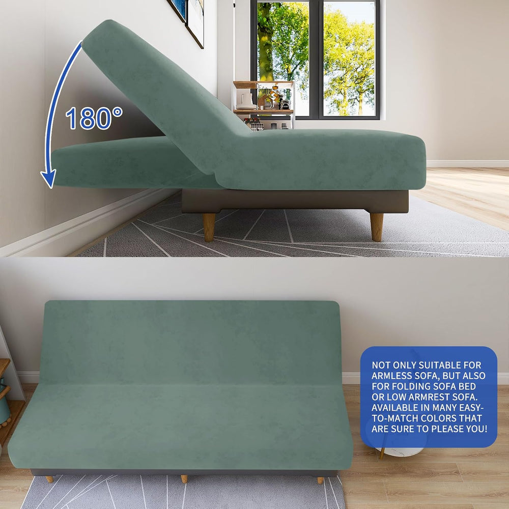 MAXIJIN Velvet Futon Cover Full Size Stretch Futon Mattress Cover Thick Soft ...