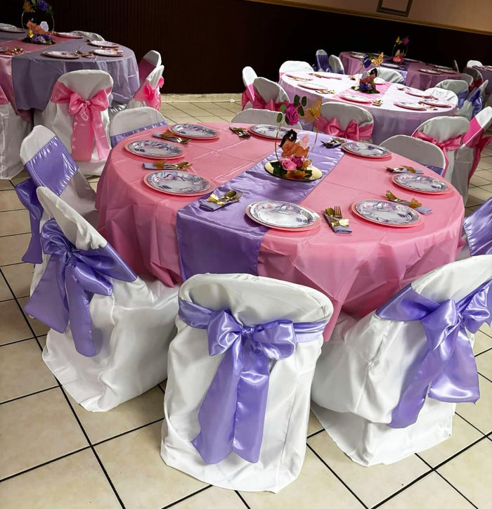 Wedding Satin Silver Chair Sashes Bows 50 Pack Fitted Chair Ribbons 7x108 Inches Chairs Ties for Party Birthday Fiesta Engagement Ceremony Bridal Shower Decor - Silver, 50