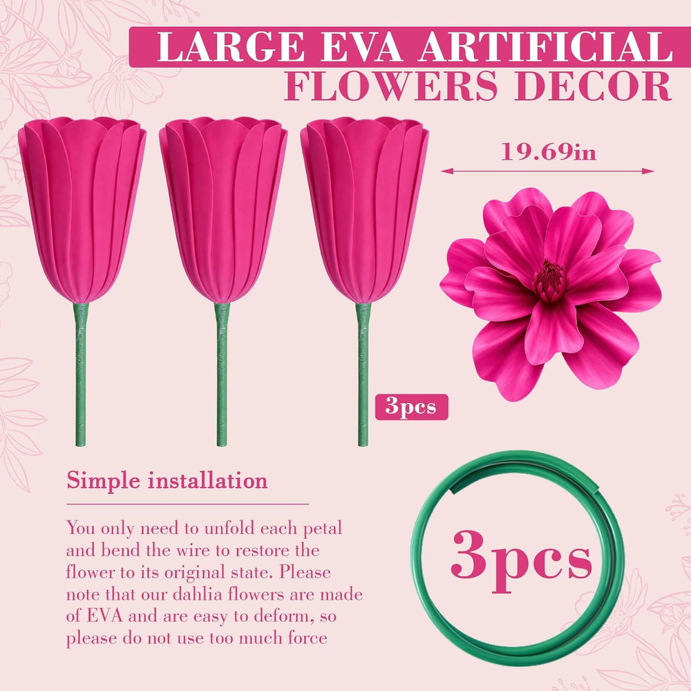 3 PCS 5ft Giant Artificial Flower for Wedding & Birthday Party