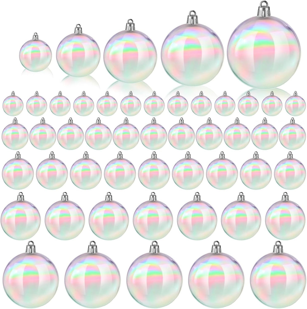 Shappy 50 Pcs Christmas Iridescent Ornaments Halloween Cauldron DIY, Clear