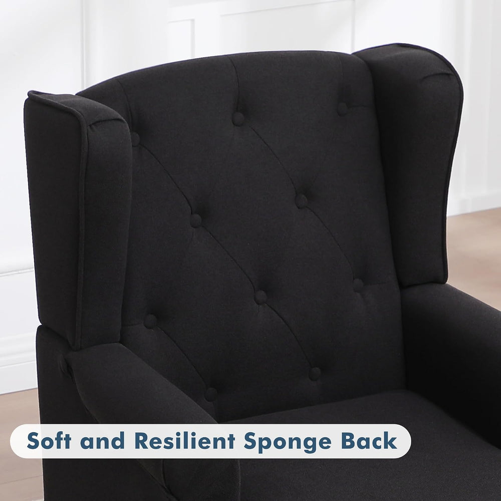 Accent Chair Set of 2, Mid Century Modern Upholstered Wingback Chair, Armchai...