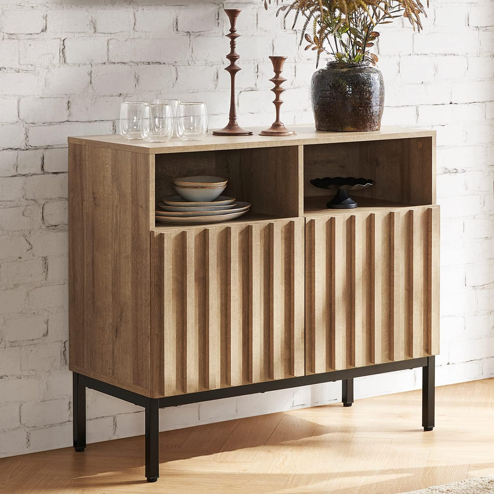 mopio Norwin Storage Cabinet, Sturdy Modern Rustic Industrial Buffet Sideboar...