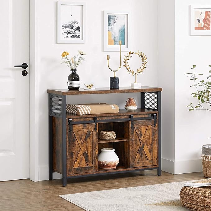 VASAGLE Buffet Cabinet, Coffee Bar Storage Cabinet, Sideboard with 2 Sliding ...