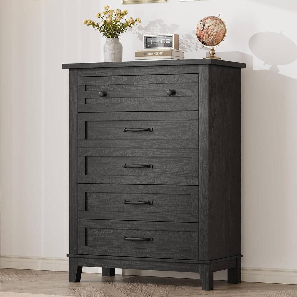 GarveeHome 5 Dresser for Bedroom, 41.3 in Tall Vertical Drawer Dresser with L...