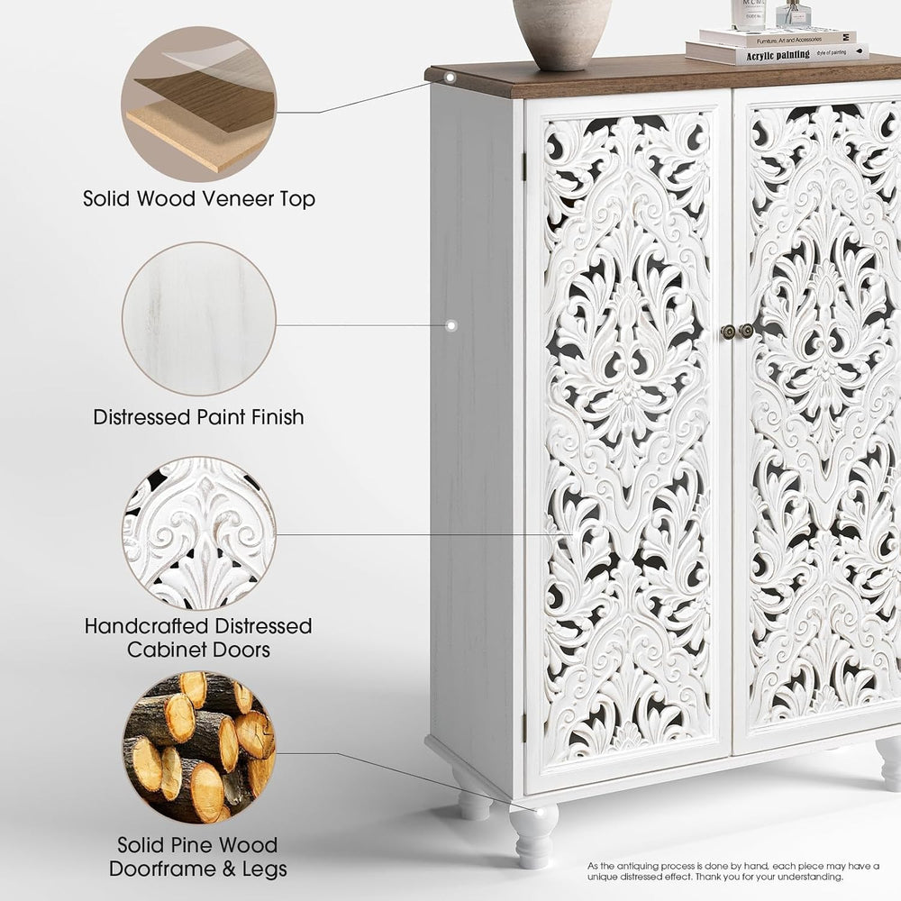 JOINICE 47" Tall Accent Cabinet with Doors & Storage for Living Room...