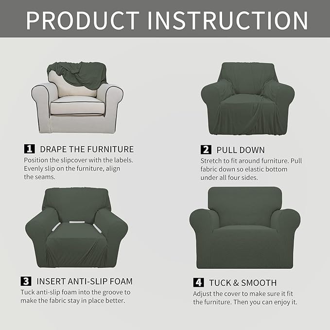Easy-Going Stretch Oversized Chair Sofa Slipcover 1-Piece Couch Sofa Cover