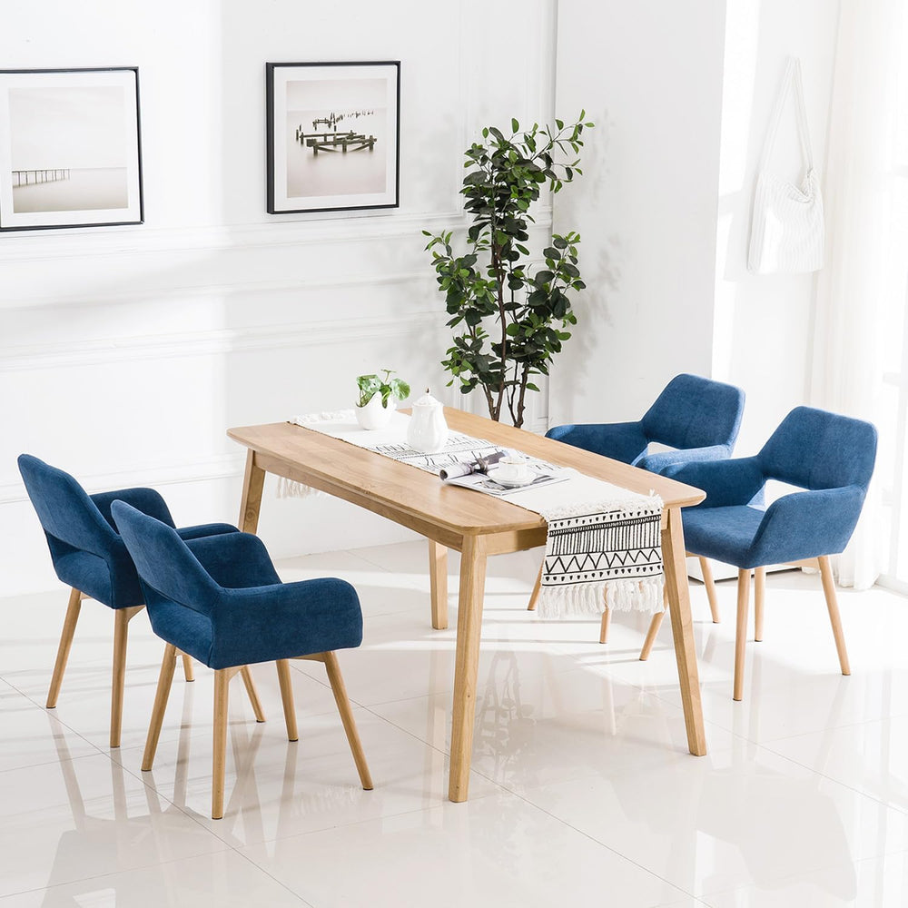 Mid Century Modern Dining Chairs Set of 4 & 2 & 6 Comfy Accent Chair ...
