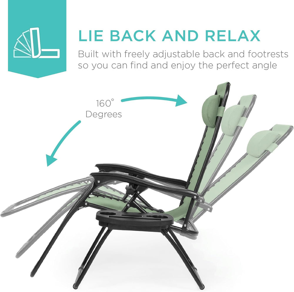 Best Choice Products Zero Gravity Chairs Recliner, Set of 2