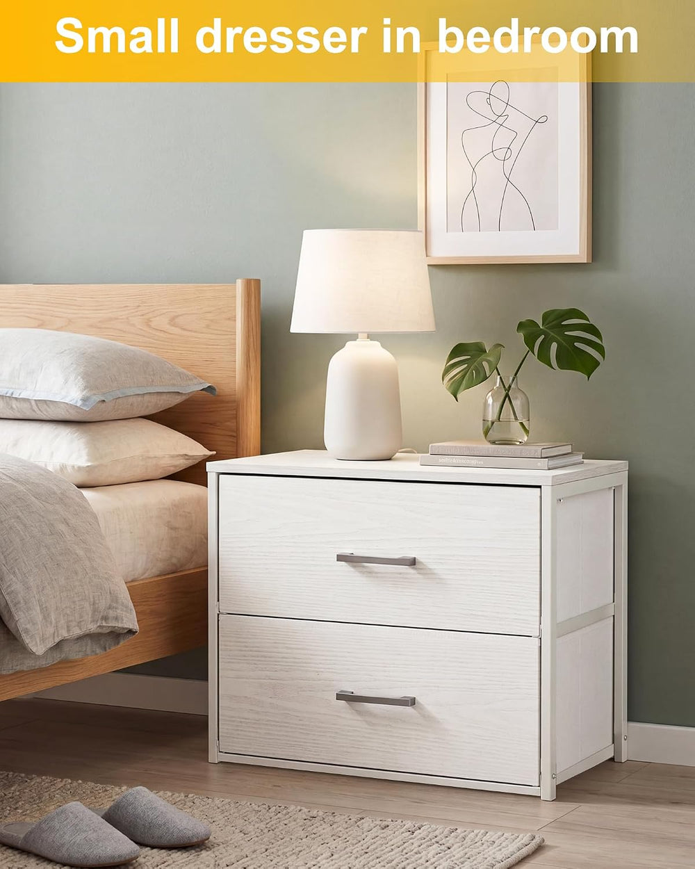 Fixwal Closet Drawers for Clothes, 1 Pack, 2 Drawers Dresser, 21.2" Wide