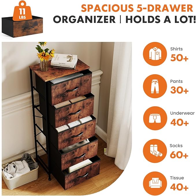 Sweetcrispy 5 Drawer Dresser