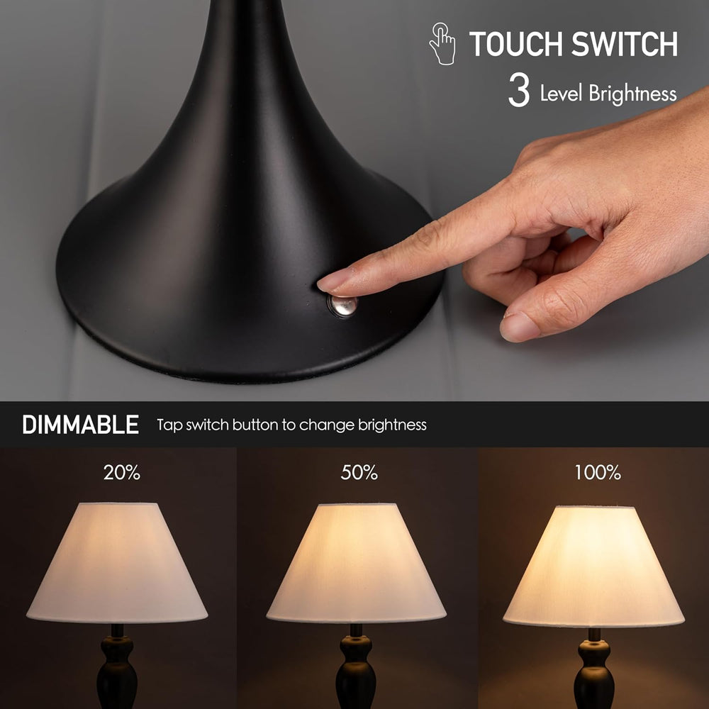 O'Bright Ember Cordless Table Lamp – Rechargeable, Touch Dimmable, Batter...