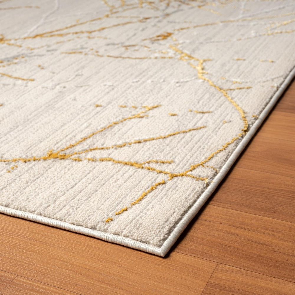 LUXE WEAVERS Modern Abstract Non-Shedding Area Rug Gold 2x3