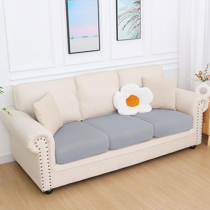 hyha Milk Silk Couch Cushion Covers, Soft Magic Sofa Covers Washable
