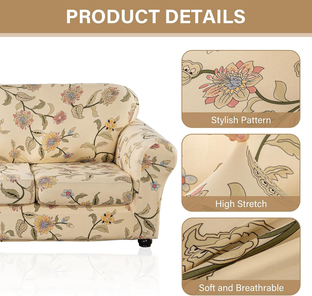 Lamberia Printed Sofa Cover High Stretch Sofa Slipcovers 2 Piece Armchair Sli...