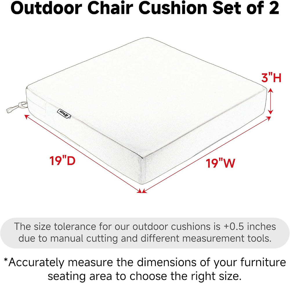 Favoyard Patio Chair Cushions 19 x 19 x 3 Inch Waterproof Outdoor Seat