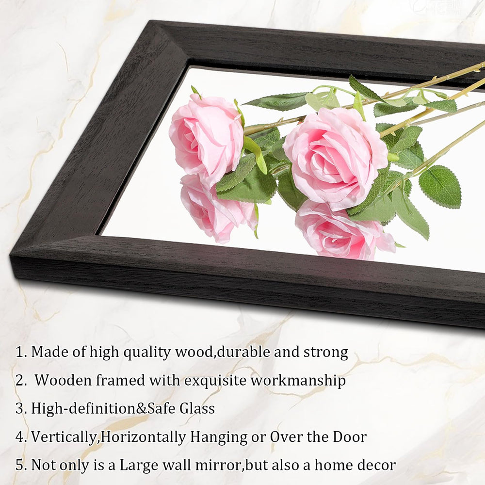 AAZZKANG Full Length Mirror Rectangle Wood Framed Large 43"x14"