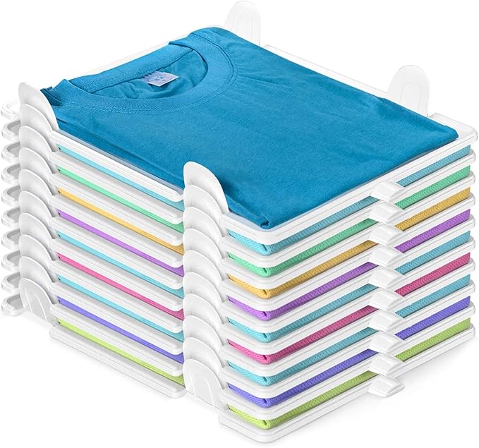 Accenter Tshirt Organizer for Clothes Storage, Stackable Closet Organizer