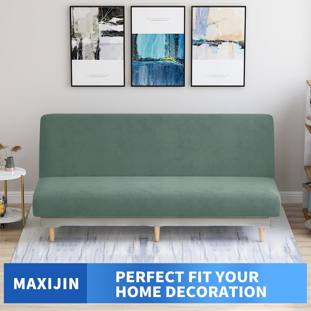 MAXIJIN Velvet Futon Cover Full Size Stretch Futon Mattress Cover Thick Soft ...