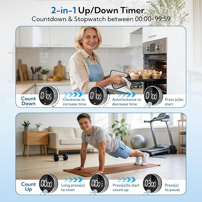 12 Pack Digital Kitchen Timer