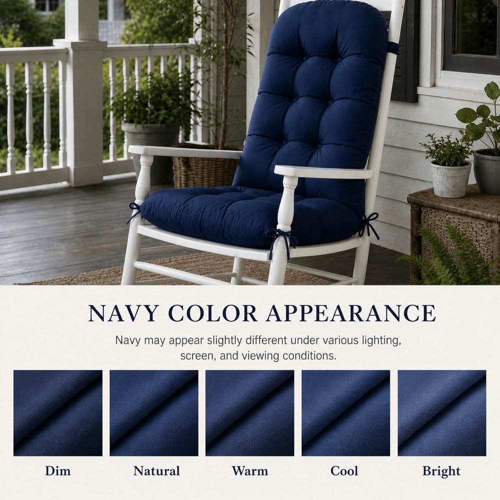 Rocking Chair Cushions Set of 2, Outdoor Thick Adirondack Chair Cushions, Hig...