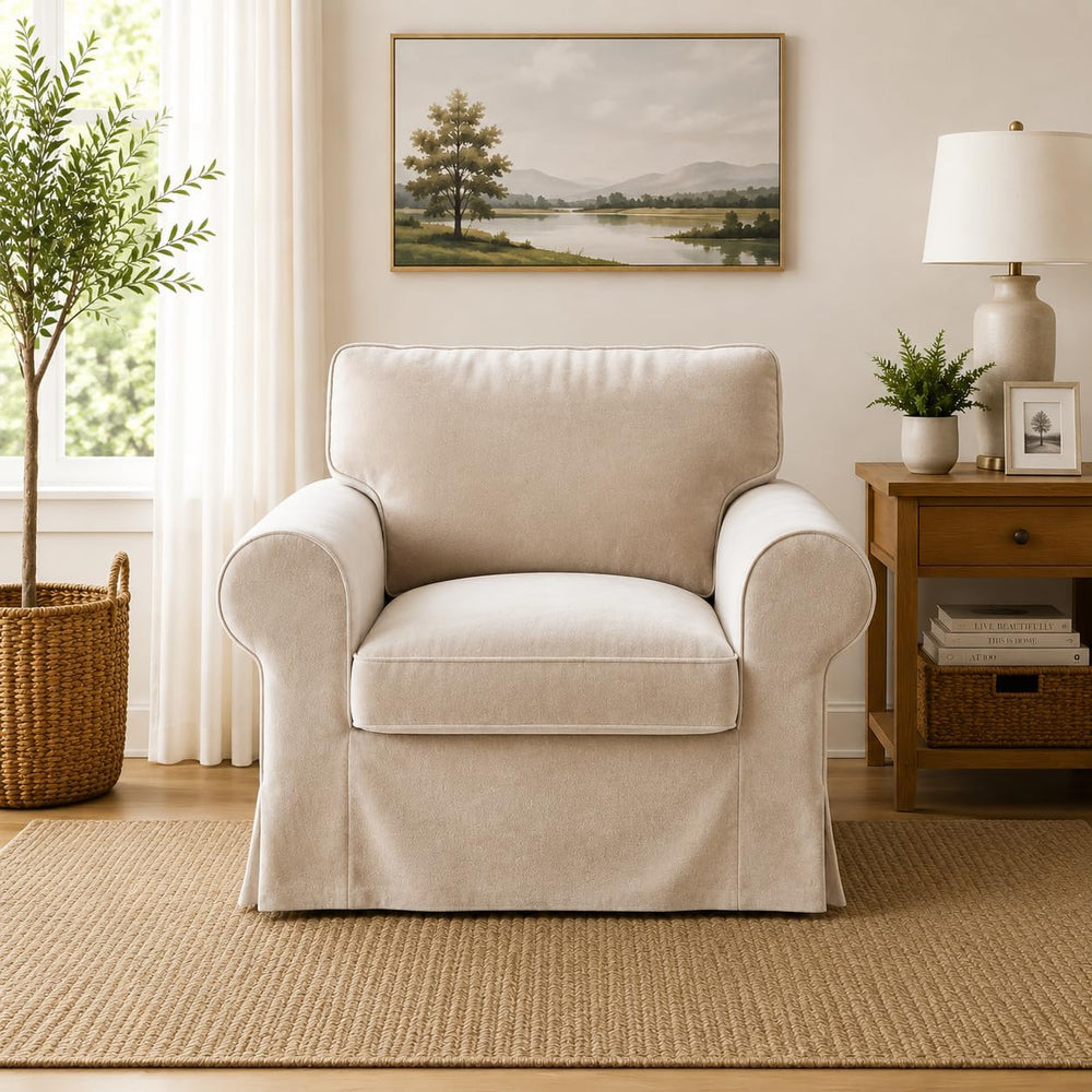 Velvet Pet-Friendly Replacement Ektorp Armchair Cover Compatible for IKEA Ekt...