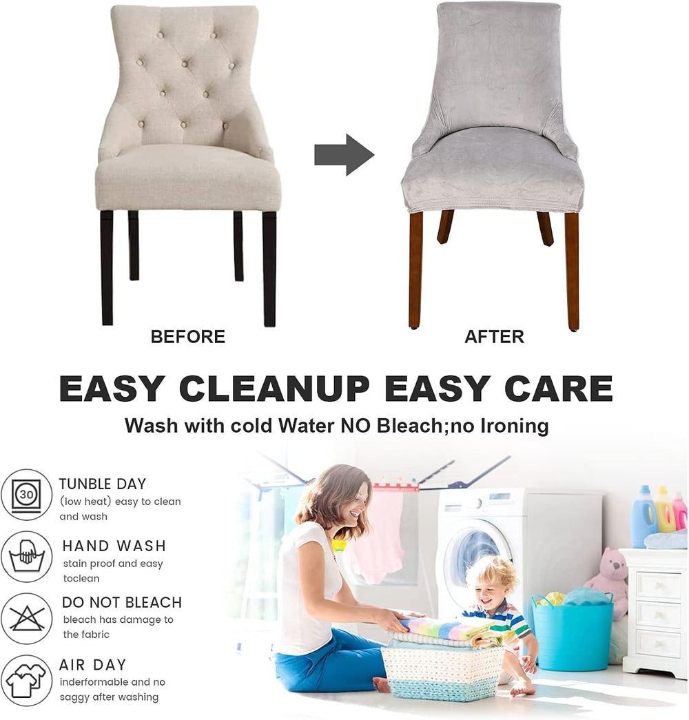 MIFXIN Velvet Wingback Chair Cover Slipcover Stretch Washable Sloping Armchai...