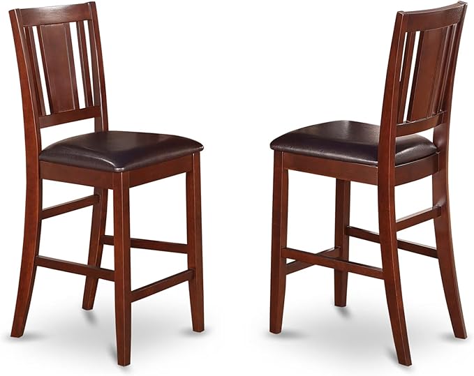 East West Furniture EDBU5-MAH-LC 5 Piece Counter Height Pub Set Includes a Ro...