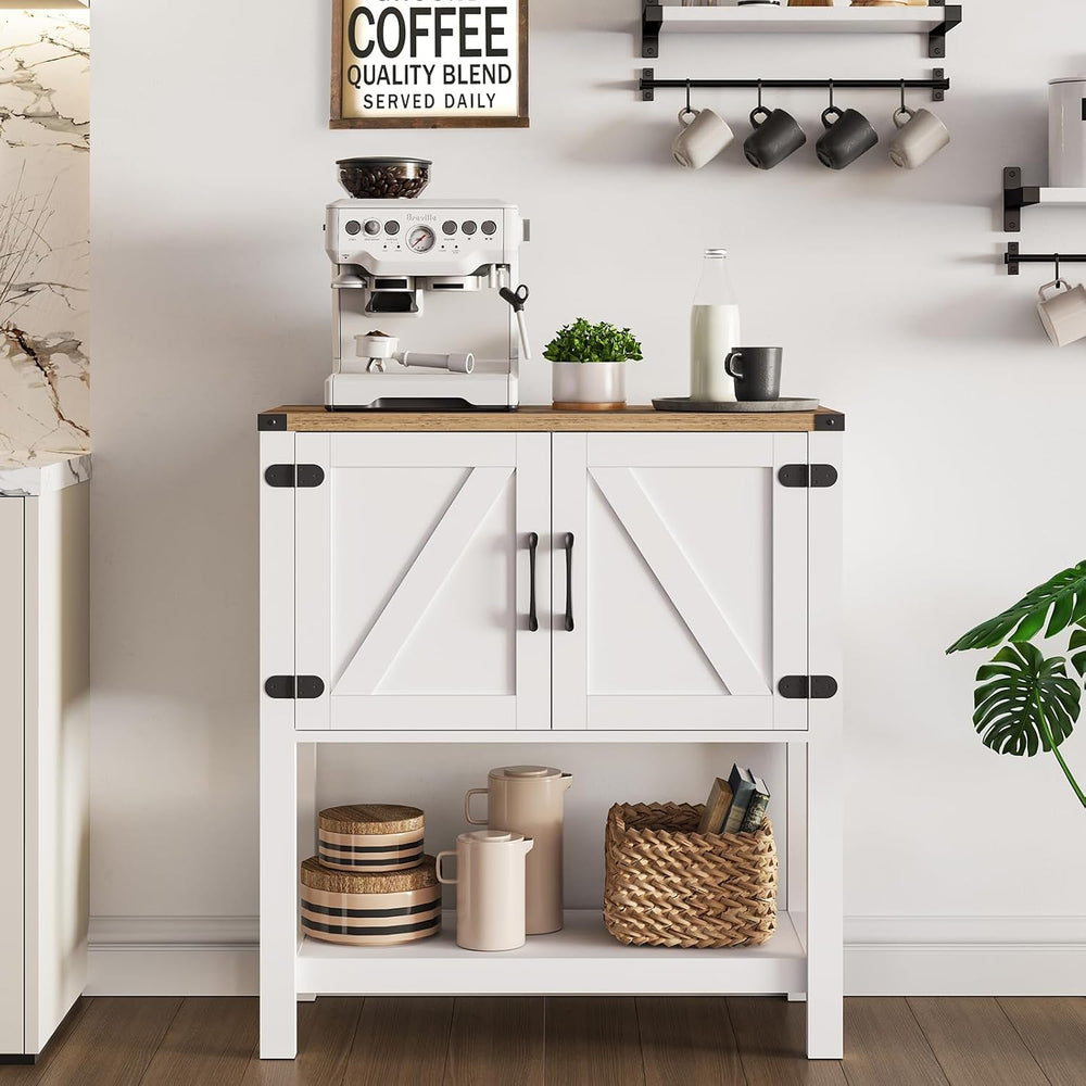Mufico Console Table Coffee Bar Sofa Cabinet, 31.5Lx13.8Dx34.65H(White)